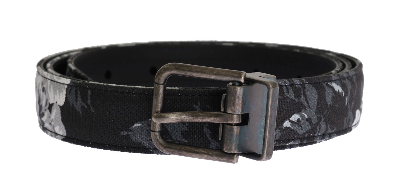 Dolce & Gabbana - Ceinture en cuir de lin noir Caïman pour homme