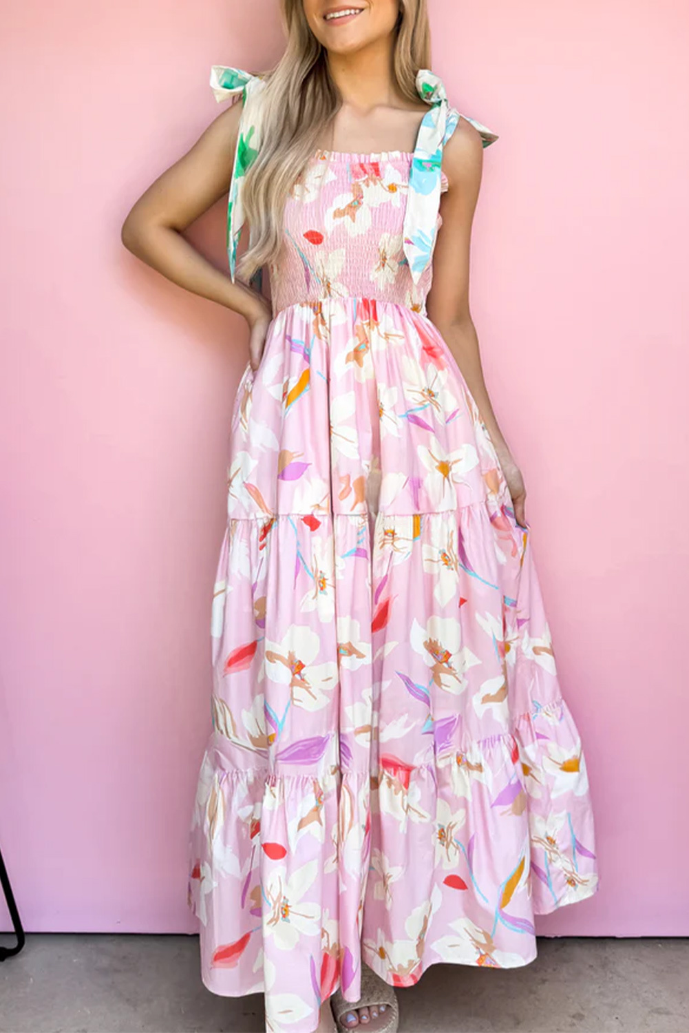 Gestuftes Floral-Maxikleid Image
