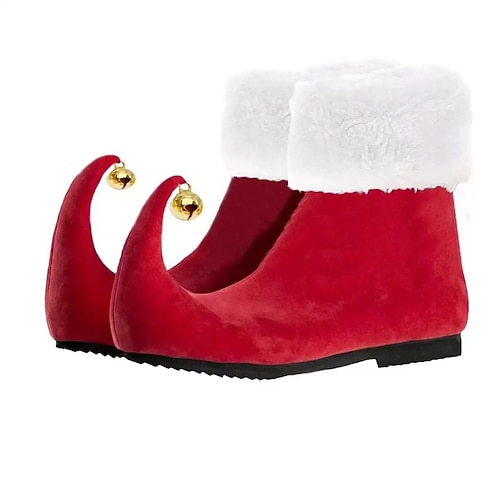 Chaussures Costume Bottes du Père Noël père Noël Elfe Nouveauté pour Unisexe Adultes Noël Nouvel An Soirée Chaussures