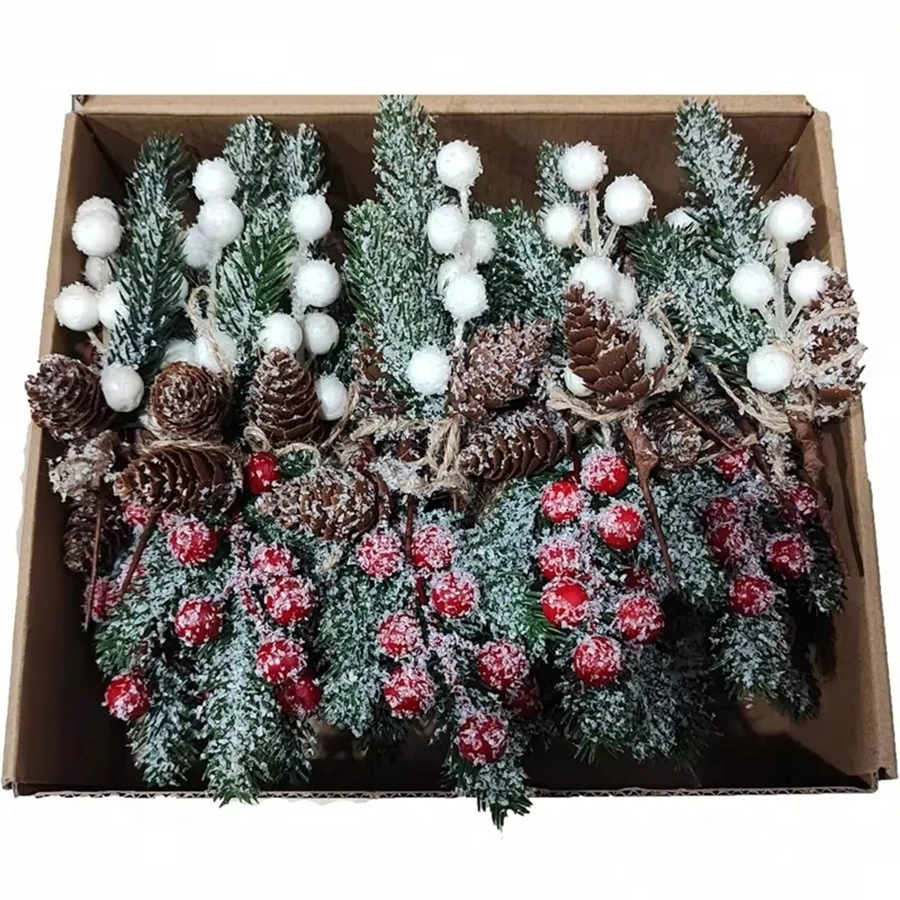 Artificial Plants Red Fruits Christmas Tree New Year Home Room Vase Fillers Decor Outdoor Garden Bonsai Wedding Photograph Props