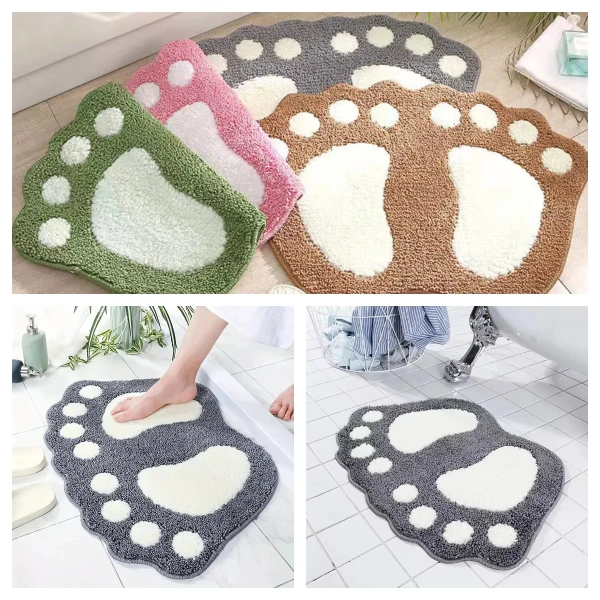 Tapis de salle de bain Tapis absorbant l'eau Tapis antidérapant utilisé dans la salle de bain, la douche, la pièce, etc. Tapis de bain en microfibre douce lavable en machine