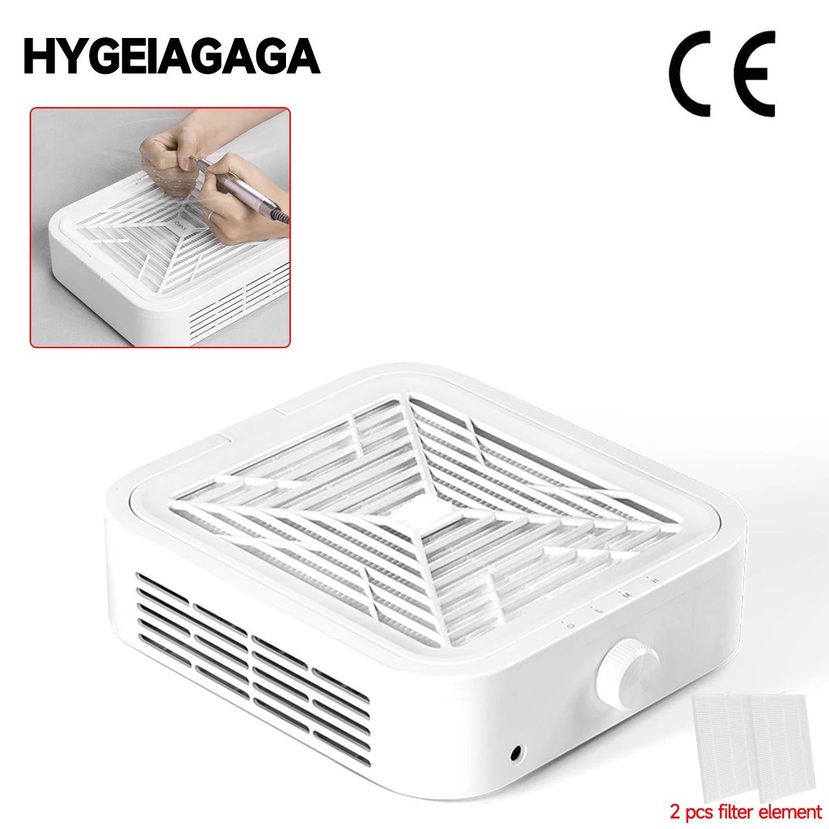 Aspirateur à ongles sans brosse à Turbine à faible bruit, forte aspiration 120W, vitesse de manucure pour Nail Art, vitesse réglable aspirateur ongles manucure ongles matériel nails matériel ongle