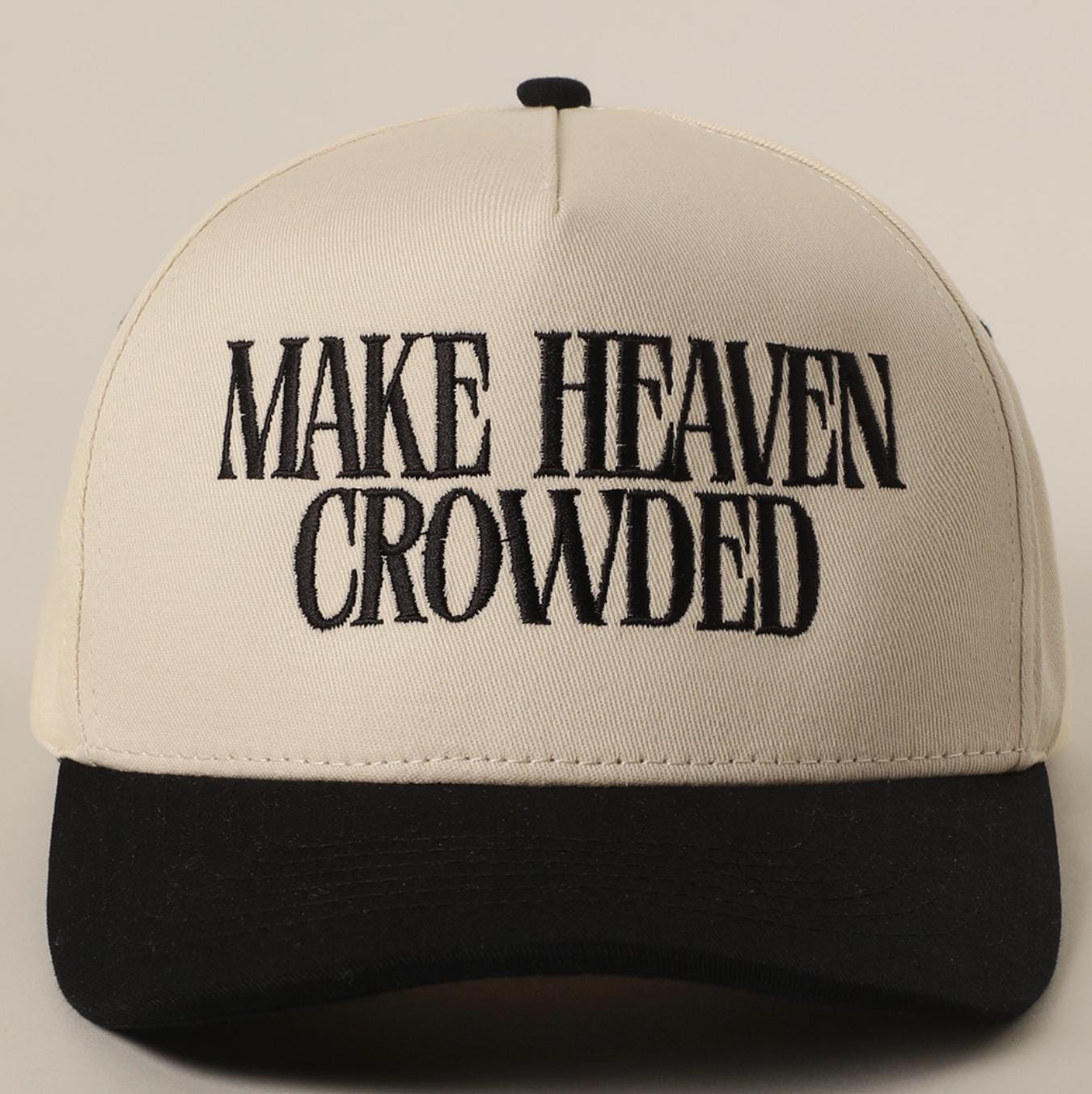"Cappello in tela con ricamo \"Make Heaven Crowded\", cappello da camionista \"Make Heaven Crowded\", cappello da camionista \"Make Heaven Crowded\""