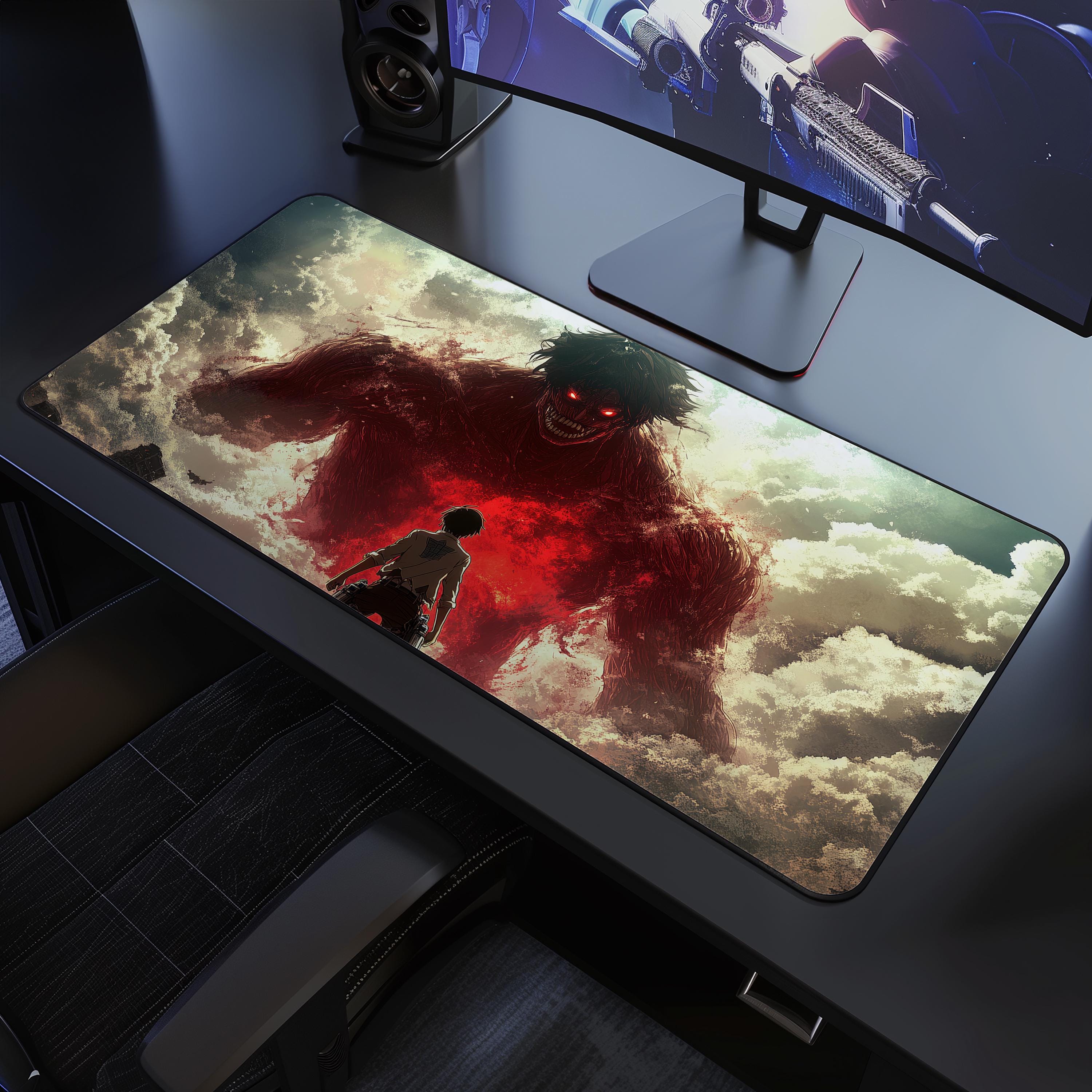 Tappetino per mouse Attack On Titan, Tappetino per mouse, Tappetino da scrivania, TCG, CCG, Personalizzato, Anime, Tappetino per mouse, Gamepad, Acces