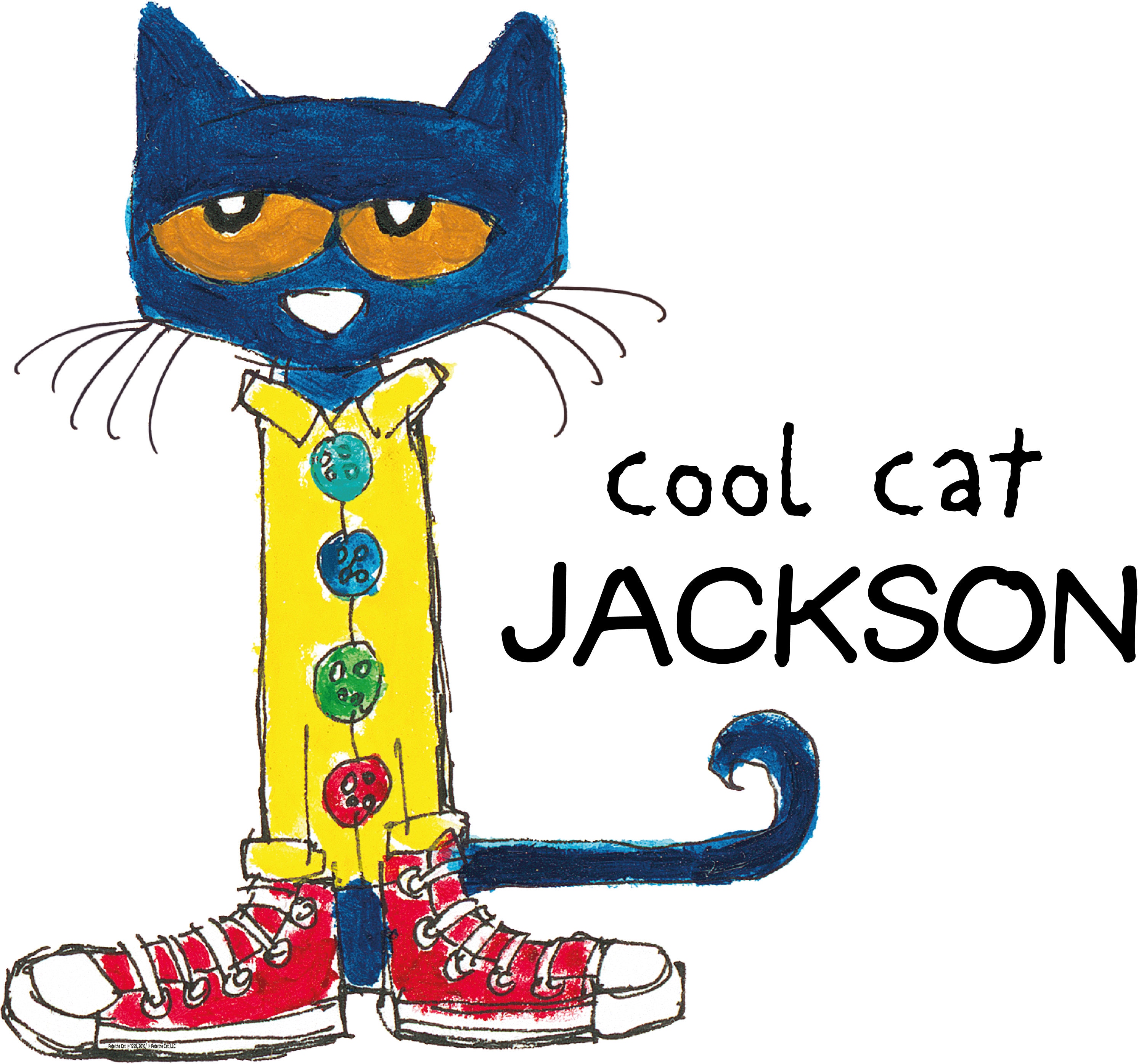 Decalcomania personalizzata Pete the Cat - Cool Cat Adesivo murale con nome personalizzato per la stanza dei bambini, l'asilo nido, la camera dei bamb