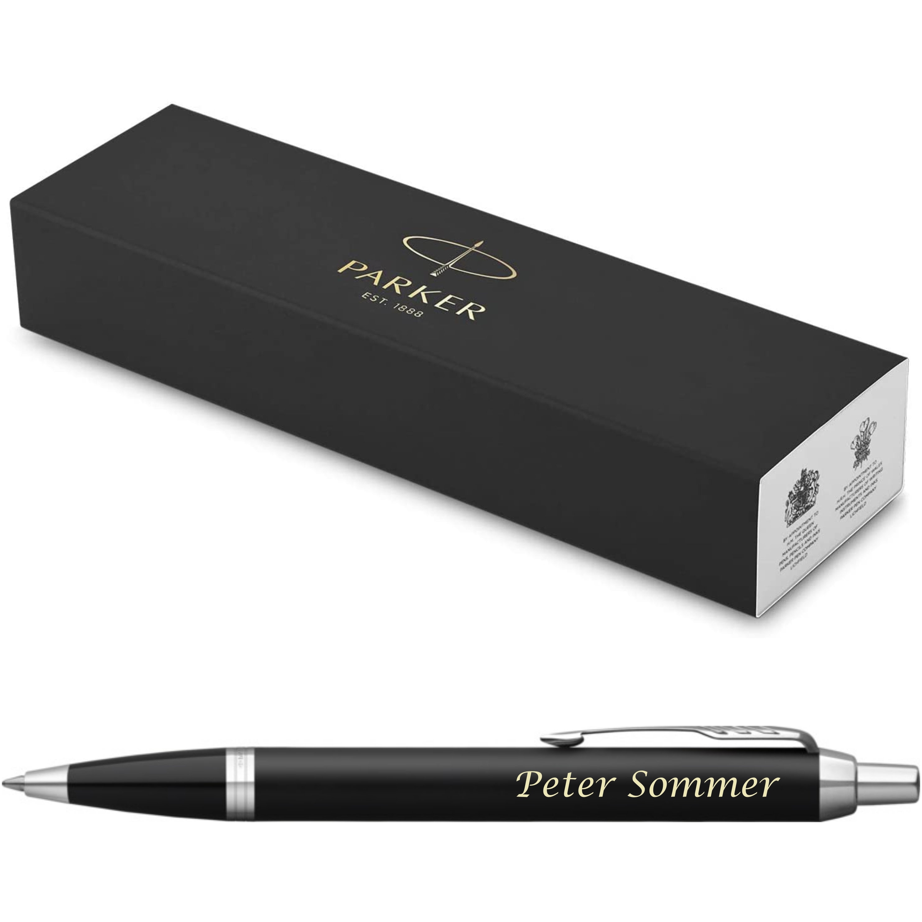 Penna a sfera Parker IM Core Nero opaco C.C. con incisione inciso 2143632 regalo per uomo donna compleanno personalizzato
