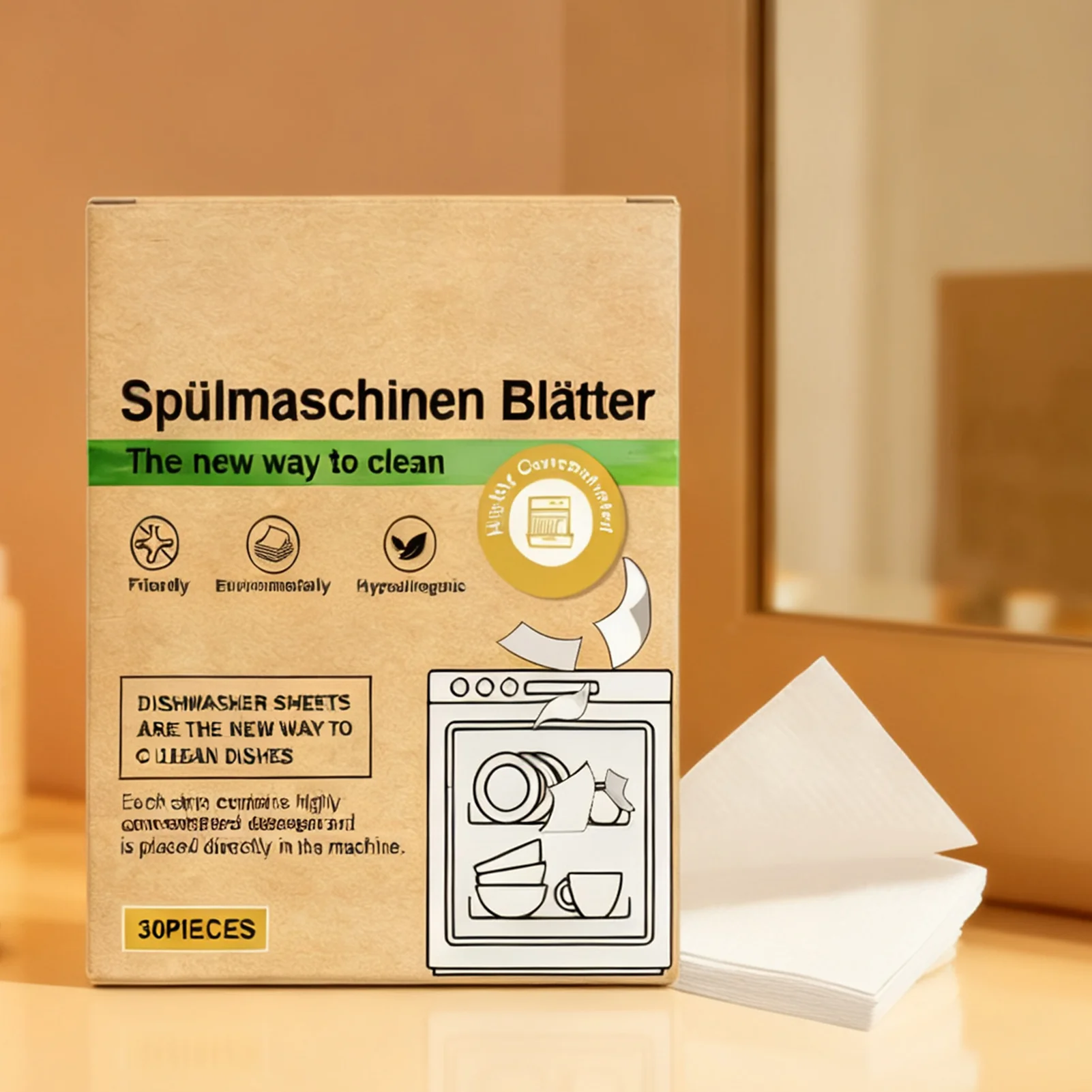 Spülmaschinenreiniger, Geruchsbeseitiger, 30 Stück, Spülmaschinen-Geruchsbeseitiger für die Küche, Zuhause, Wäsche, Waschmaschine Image