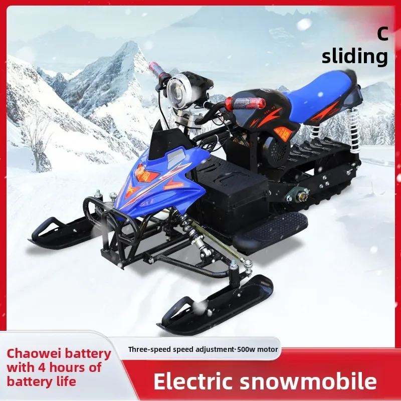 Skifahren Elektrischer Schneemobil Kinder Ski Auto Erwachsene Schneemobil Ketten Snowboard Eis Auto Image