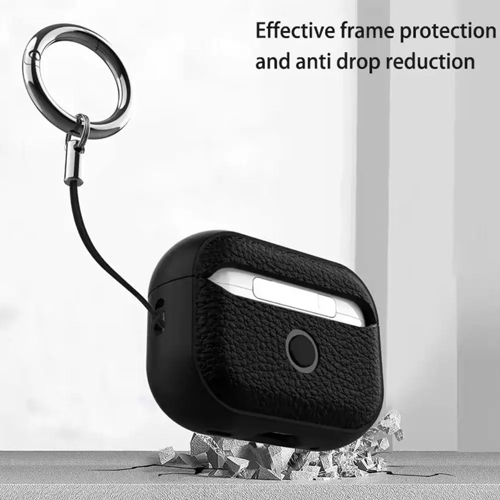 Für Airpods Pro 3-Hülle, TPU, stoßfest und staubdicht, Bluetooth-Kopfhörer-Schutzhülle mit Anti-Verlust-Metallschnalle Image