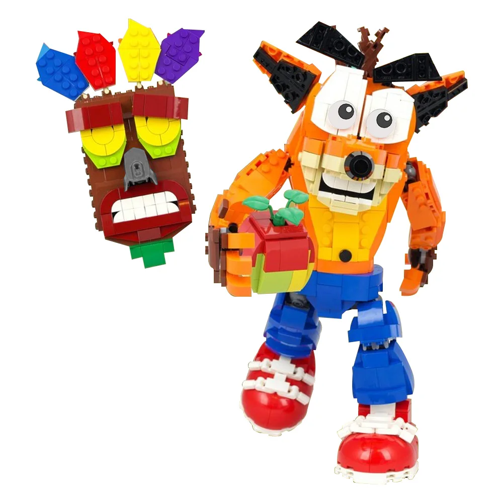 Gobricks MOC Crash Bandicoot Ziegel Modell Beliebte Spiele Crash Bandicoot Action Charaktere Kreative Bausteine Spielzeug Kind Geschenk Image