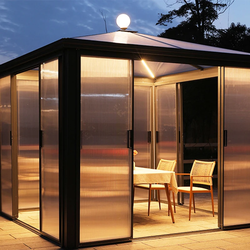 Balkon Aluminiumfenster Wintergartenhaus Fertigte Sonnenveranda Terrassenschutzgehäuse Image