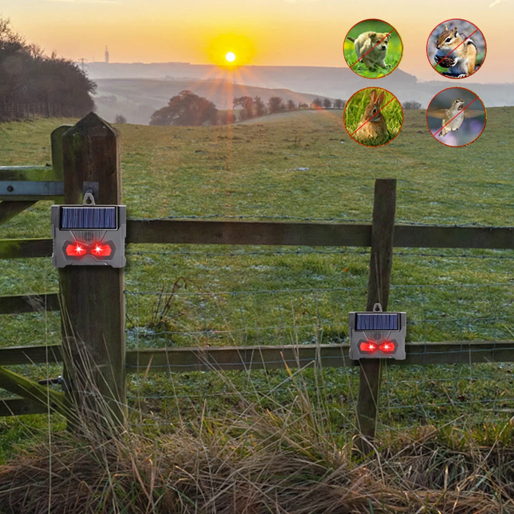 Solar-Ultraschall-Tiervertreiber, Katzenabwehrmittel für den Außenbereich mit LED-Blinklicht, Hirsch, Hund, Eichhörnchen, Skunk-Katzenabwehrgeräte Image