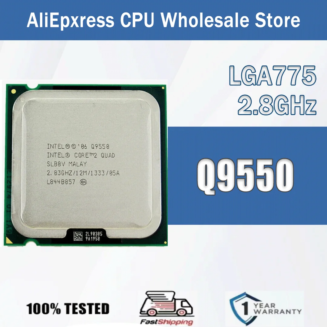 Intel Core Q9550 2,8 GHz Quad-Core Quad-Thread 12M 95W Q 9550 Computer CPU Prozessor Server Paket LGA 775