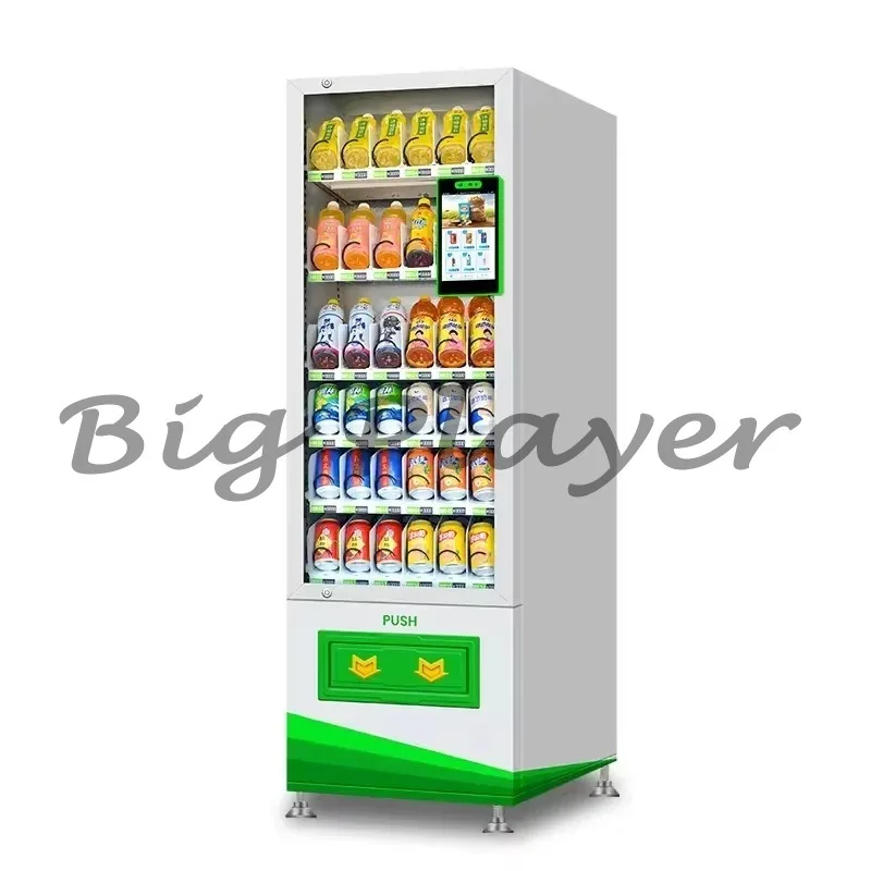 Verkaufsautomat für Snacks und Getränke, intelligente Video-Werbebildschirm-Verkaufsautomat mit QR-Code-Zahlung Image