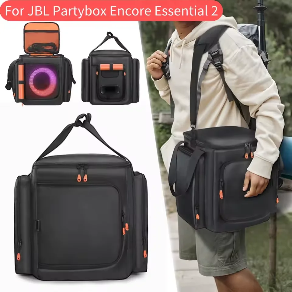 Für JBL Partybox Encore Essential 2, tragbarer Lautsprecher, Staubhülle mit Mikrofontasche, doppelseitige Lautsprecher-Aufbewahrungstasche, Reise-Tragetasche Image