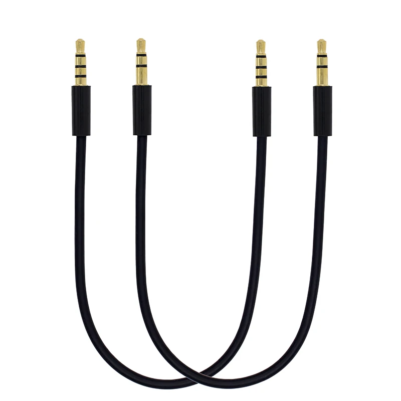 3,5 mm 3-poliges 4-poliges kurzes Audiokabel Stecker auf Stecker 20 cm für Auto AUX MP3/MP4 Image