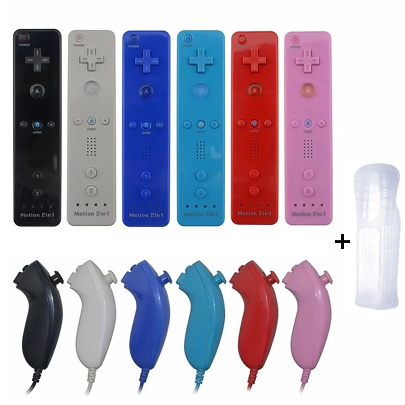 Optionale Motion Plus-Fernbedienung für Wii-Fernbedienung, Gamepad mit Nunchuck-Controller für Nintendo Wii-Spielsteuerung Image