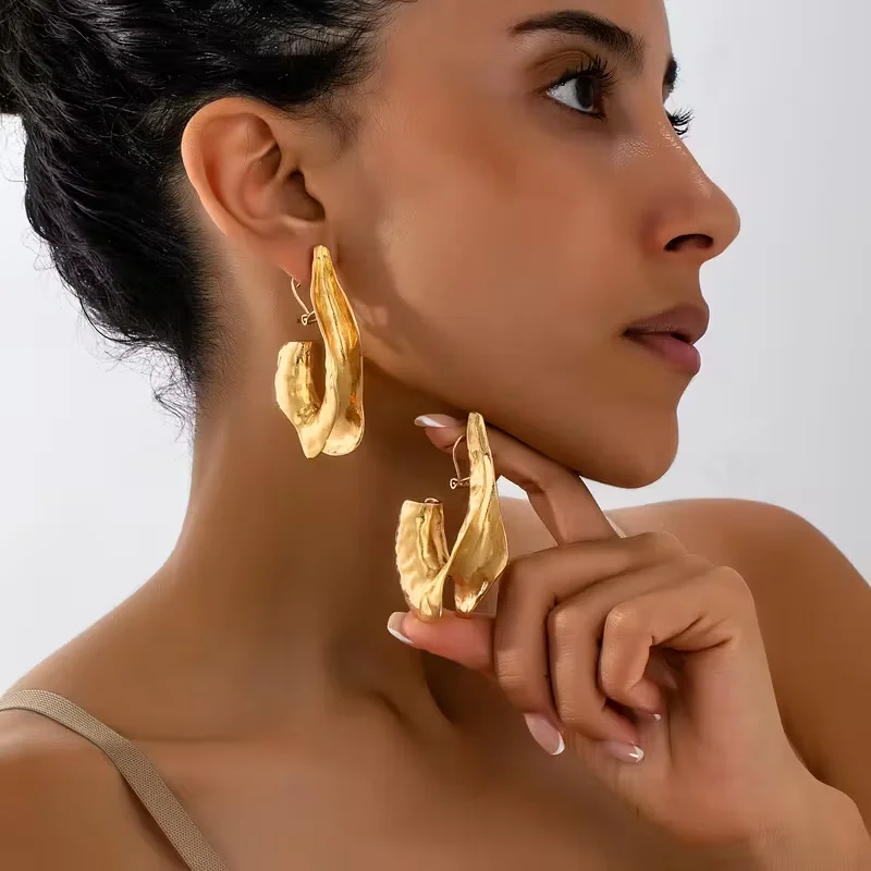 Übertriebene kreative unregelmäßige geometrische tropfenförmige Ohrringe für Frauen Vintage Ohrring Party Schmuck Geschenke Image