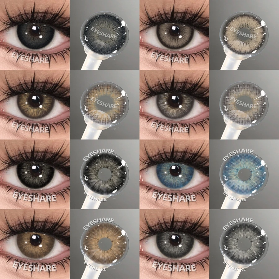 EYESHARE Beliebte farbige Kontaktlinse für Augen, schwarze Linse, Augenmode, braune Schönheit, farbige Schüler, graues Kontakt-blaues Augen-Make-up Image