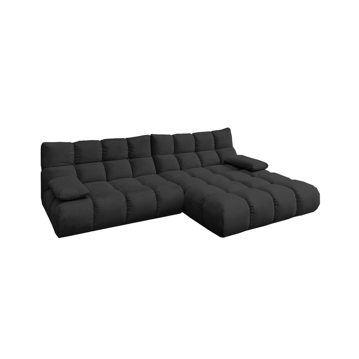 KAWOLA Sofa VIVIEN Ecksofa Velvet schwarz Longchair rechts Image