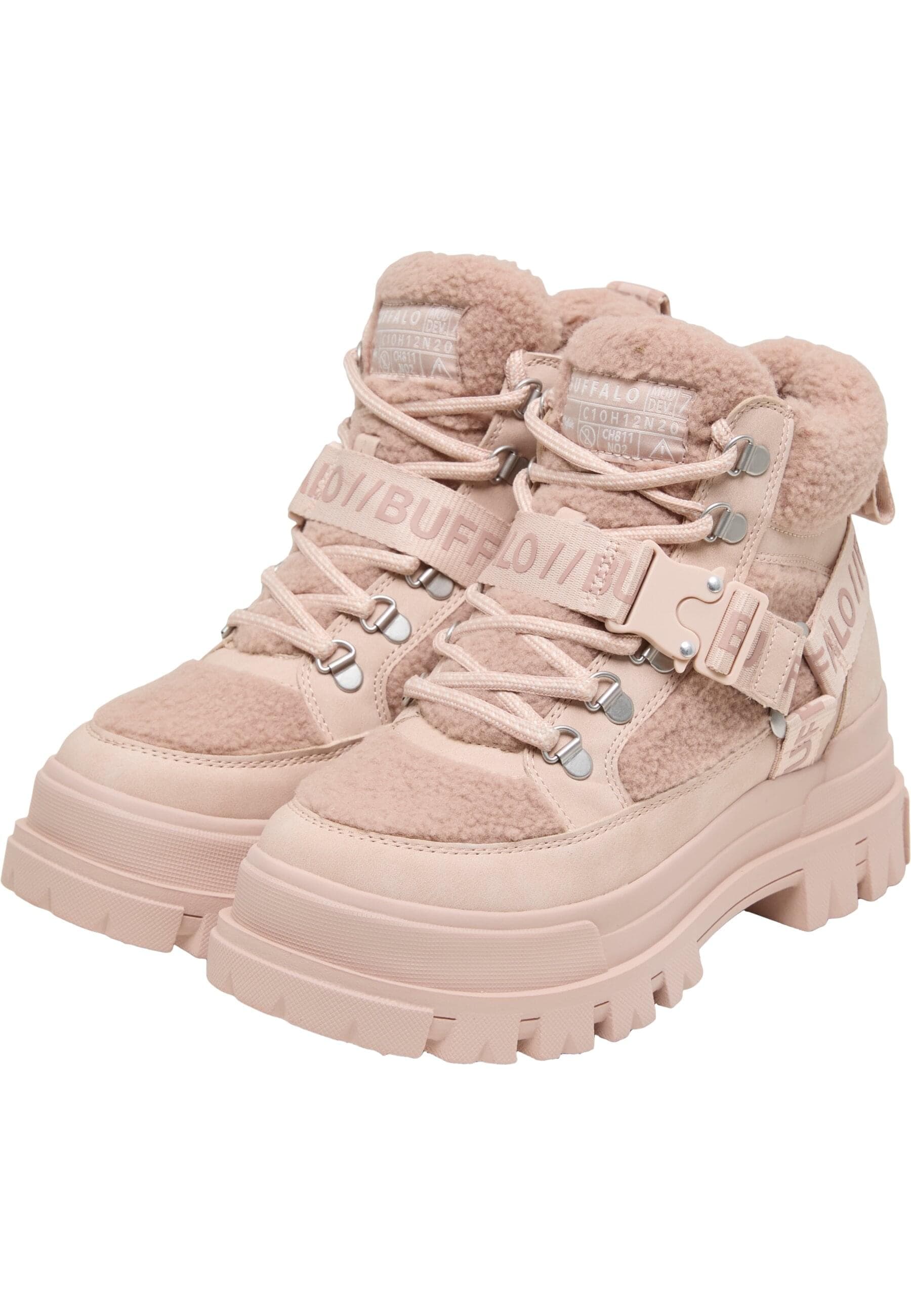 Stiefel BUFFALO "Buffalo ASPHA COM MID WARM - VEGAN NAPPA/FUR", Damen, Gr. 40, rose, weiß, Kunstfaser, unifarben, Schuhe Stiefel