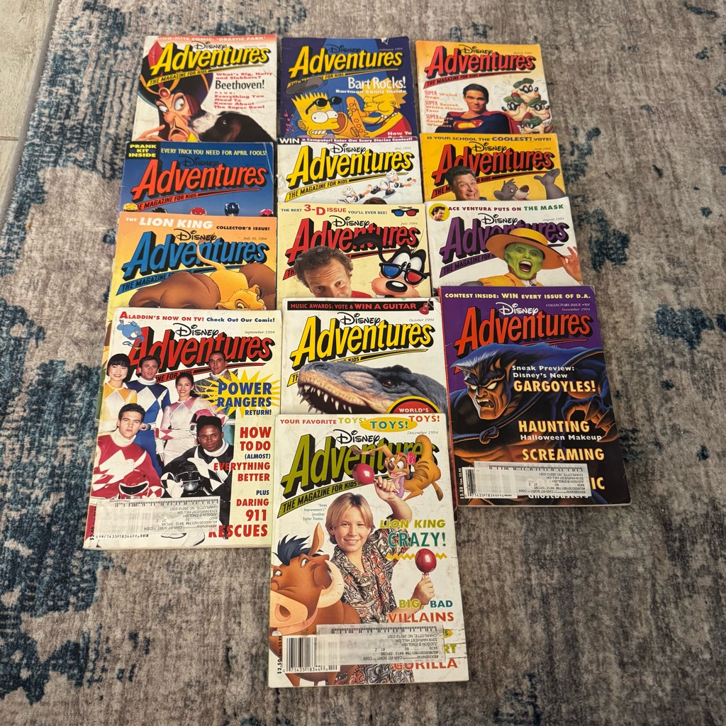 Disney Accents | Disney Adventures Magazine Lot Of 13 Complete Year 1994 - 2 Collector’s Issues | Color: Red/Yellow | Size: Os