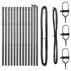 vidaXL Zaunpfosten 13 pcs Grau Ø32mm 100 cm Verzinkter Stahl Image