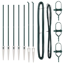 vidaXL Zaunpfosten 7 pcs Grün Ø32mm 160 cm Verzinkter Stahl Image