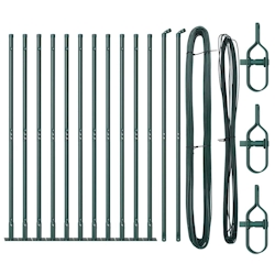 vidaXL Zaunpfosten 13 pcs Grün Ø32mm 130 cm Verzinkter Stahl Image