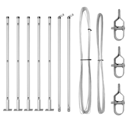 vidaXL Zaunpfosten 7 pcs Silber Ø32mm 110 cm Verzinkter Stahl Image