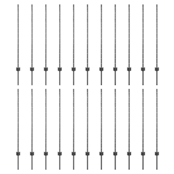 vidaXL Zaunpfosten 44 pcs Grau 160 cm Stahl Image