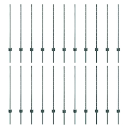 vidaXL Zaunpfosten 22 pcs Grün 140 cm Stahl Image
