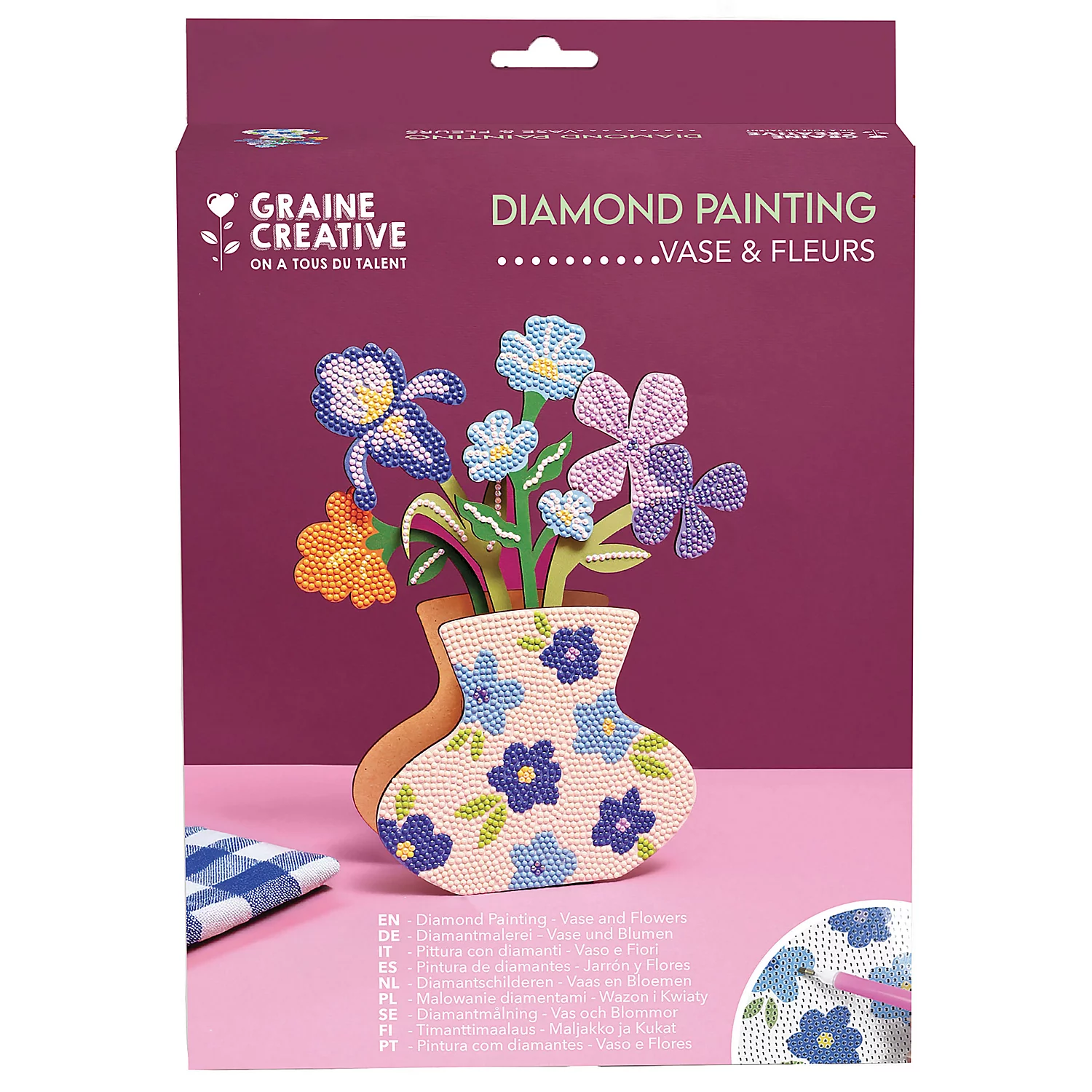 Diamantenstickerei Blumenvase Image