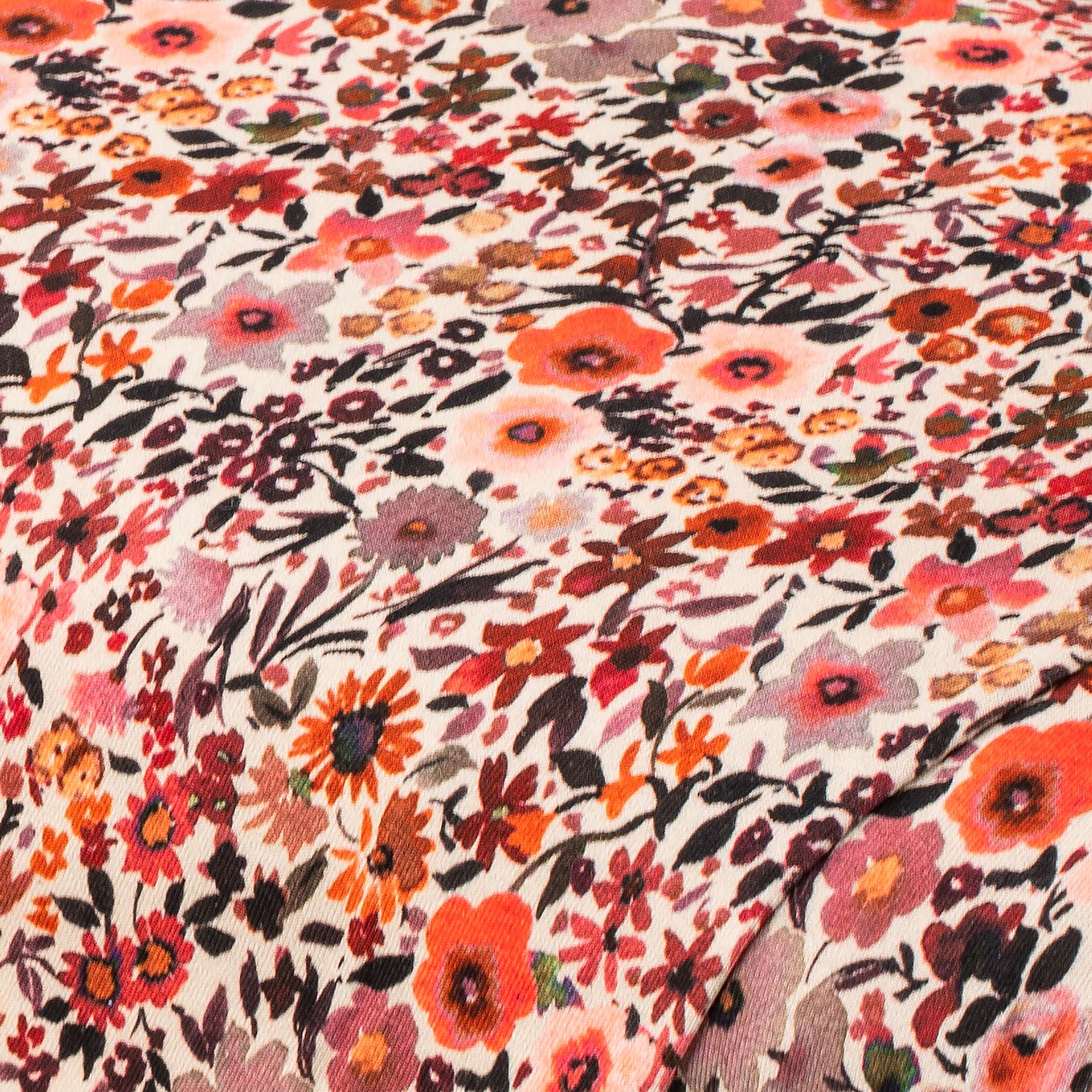 Baumwoll-Jersey-Digitaldruck „Blumenwiese“ mit Elasthan, rot-color Image