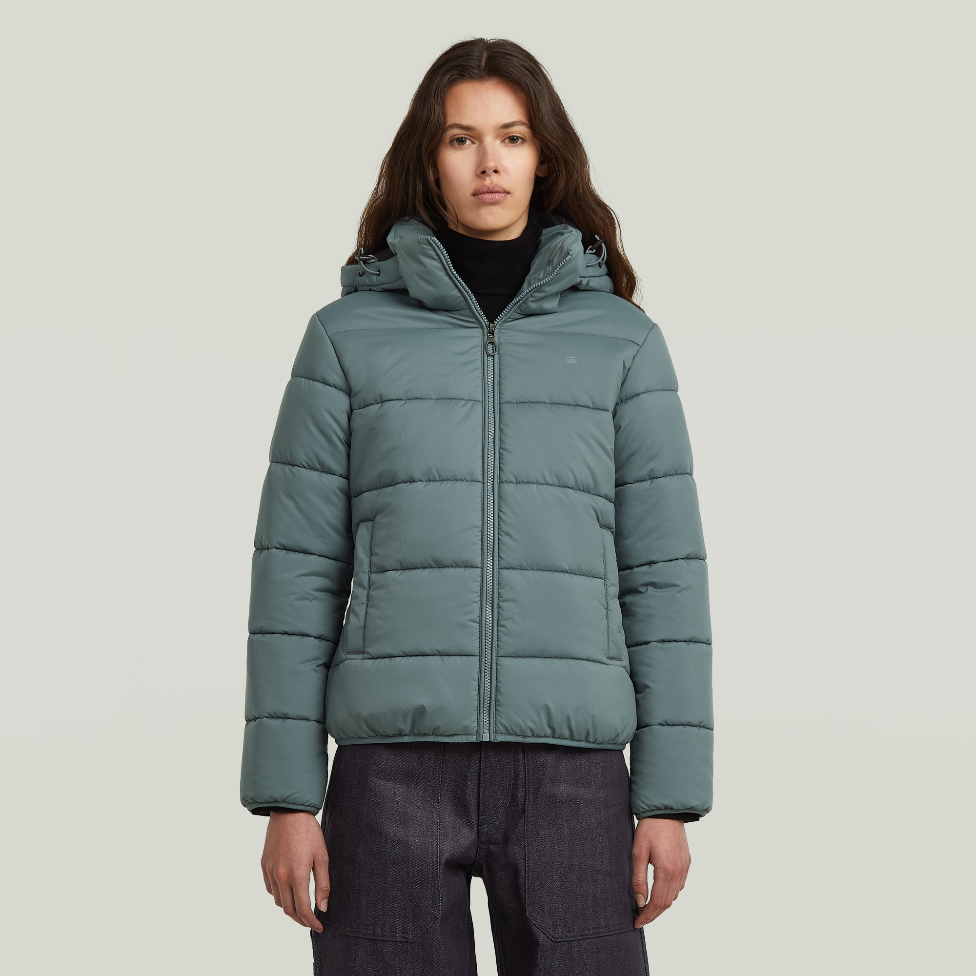 Steppjacke G-STAR "Meefic wmn", Damen, Gr. M, axis, Steppware, Obermaterial: 100% Polyester, regular fit hüftlang, elastischer Bund, Jacken Steppjacke