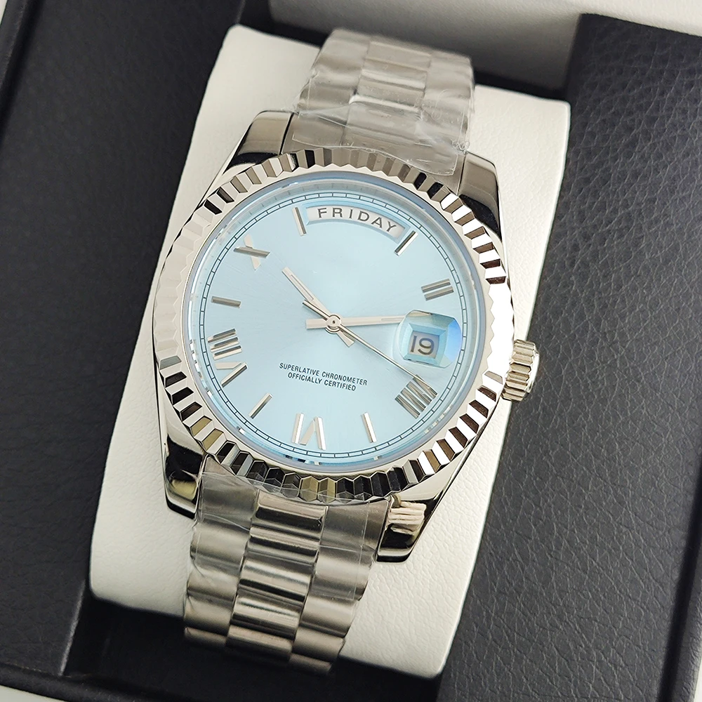 Miyota 8285 Herren Mechanische Uhren Luxus Meteorit Zifferblatt Automatische Uhr Für Männer Woche MIYOTA 8285 Bewegung Uhr Mann Image