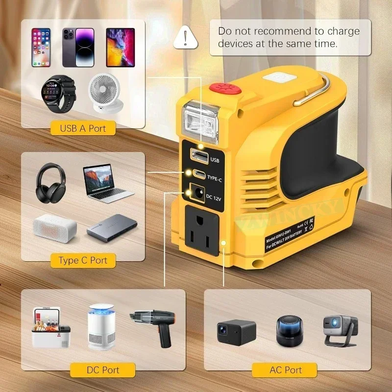 Adattatore inverter batteria AC 120-220V 200W per batterie agli ioni di litio Makita/Bosch/Dewalt/Milwaukee 18V
