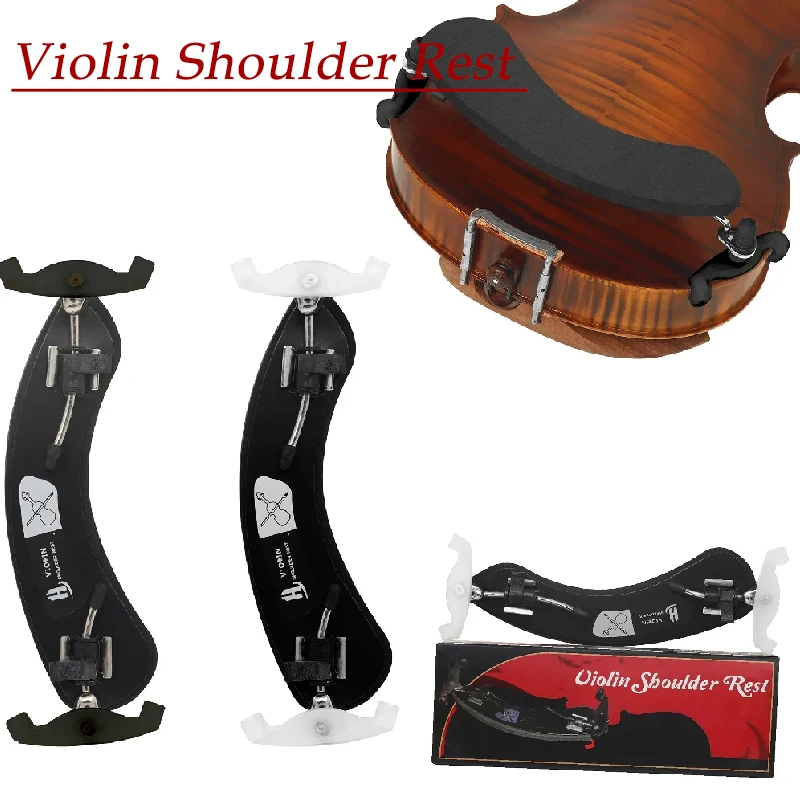 Einstellbare Violine Schulterstütze Pad 1/8 3/4-4/4 Größe mit Schwamm Anti Wolf Schwarz/Weiß Füße Violine Zubehör Image