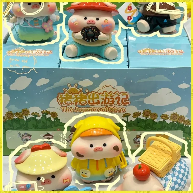 Echte Lulu Die Drei Piggy Reise Blind Box Cartoon Mystery Boxen Dekor Puppe Überraschung Tasche Schreibtisch Ornament Spielzeug Kind Weihnachten Geschenk Image