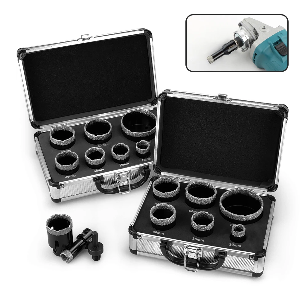 6 pezzi M14 filo diamante punta da trapano a secco punte per carotaggio brasate sotto vuoto set piastrelle in porcellana corone granito marmo strumenti per sega a tazza