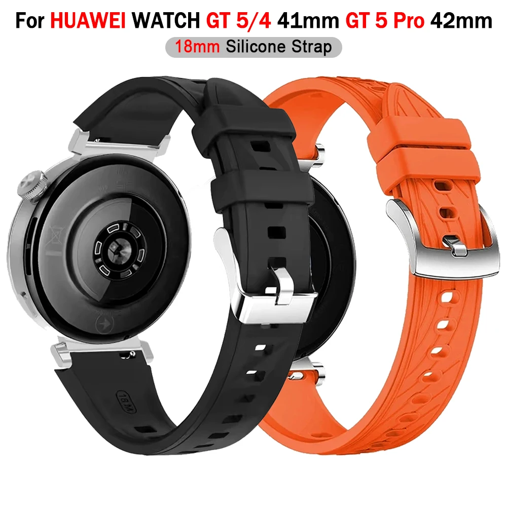 18mm Silicone Replacement Band For Huawei GT5 Pro 42mm Sport Bracelet For HUAWEI Watch GT5 41mm GT4 41mm Smart Strap Accessories Image