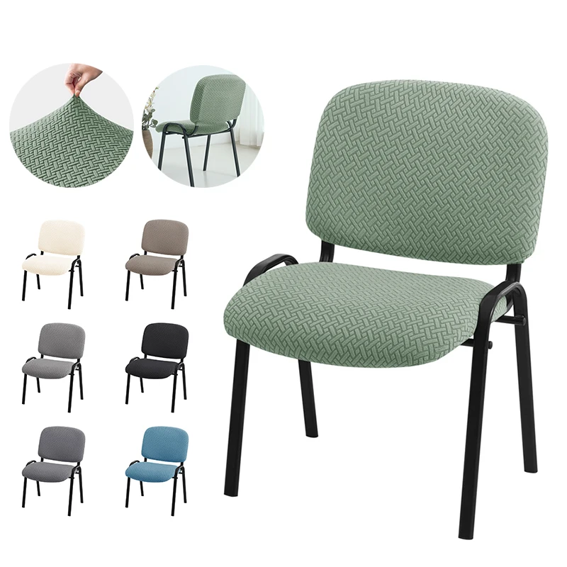 1/4/6 set Jacquard Split Fodere per sedie con schienale basso Fodere per sedie elastiche per computer Fodere per sedie in tinta unita Protezione antipolvere Decorazioni per la casa