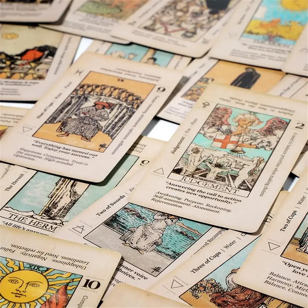 Bedeutung Tarot-Karte für Anfänger-Tarot, schlüsselwort antikes Tarot-Deck, 78-Karten, Wahrsagespiel, Wahrsagerei-Tools