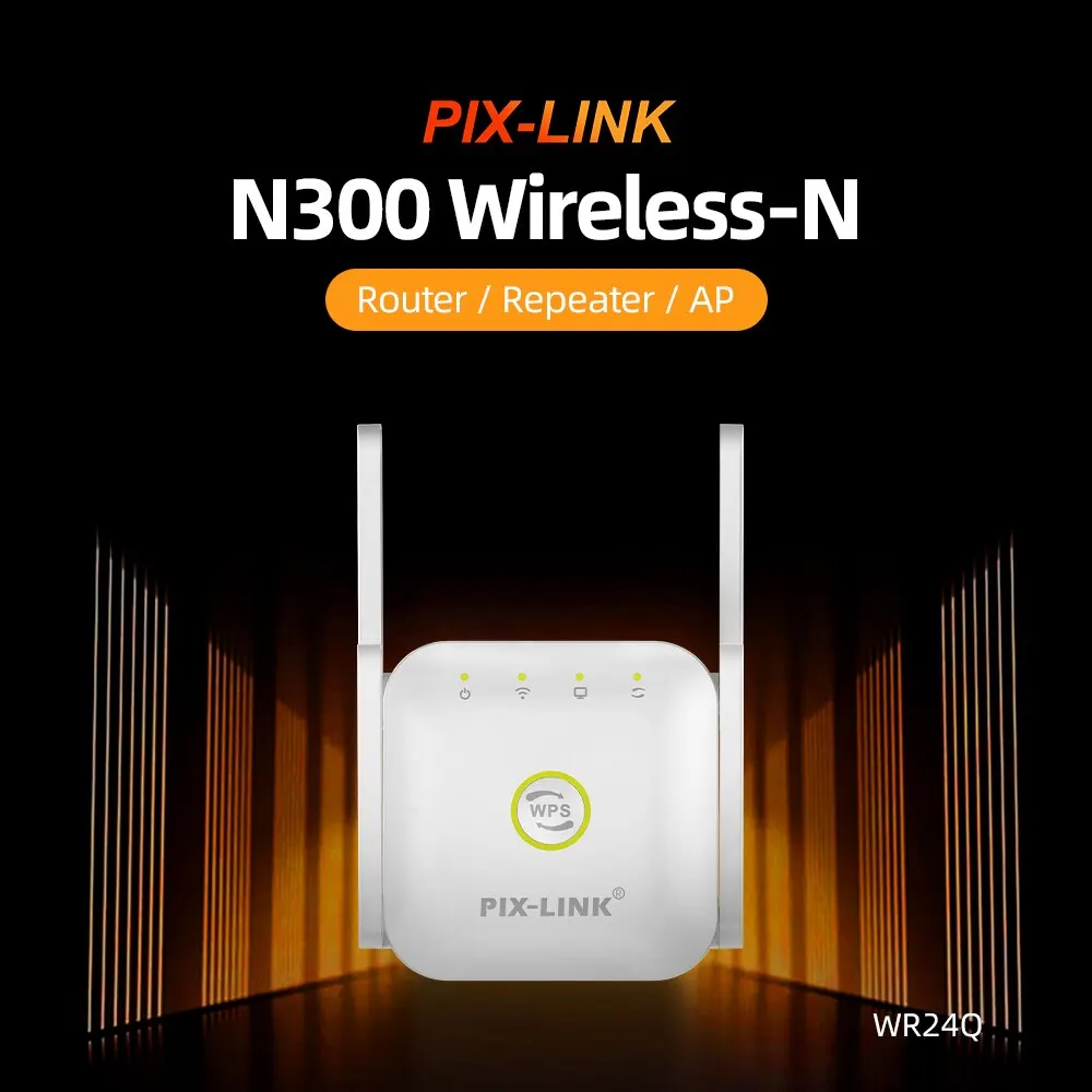 PIX-LINK WR24Q WiFi Repeater Wireless Wifi Extender 300Mbps Wi-Fi Verstärker 802.11N Long Range Wi-Fi Signal Booster 2,4G Wifi Image