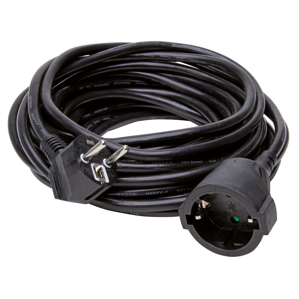 KOPP SB Netzanschlussleitung, 10m, 3x1,5qmm, 16A, schwarz, IP20, Schutzkontaktstecker CEE 7/4 (Typ F), Schutzkontaktkupplung (Typ F) Image