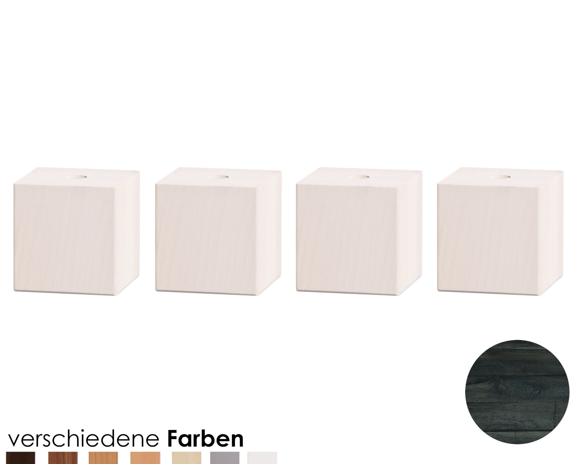 Hasena Boxspring Füsse Ivio 4er-Set / 25 cm / Eiche sägerauh natur Nachbildung Image
