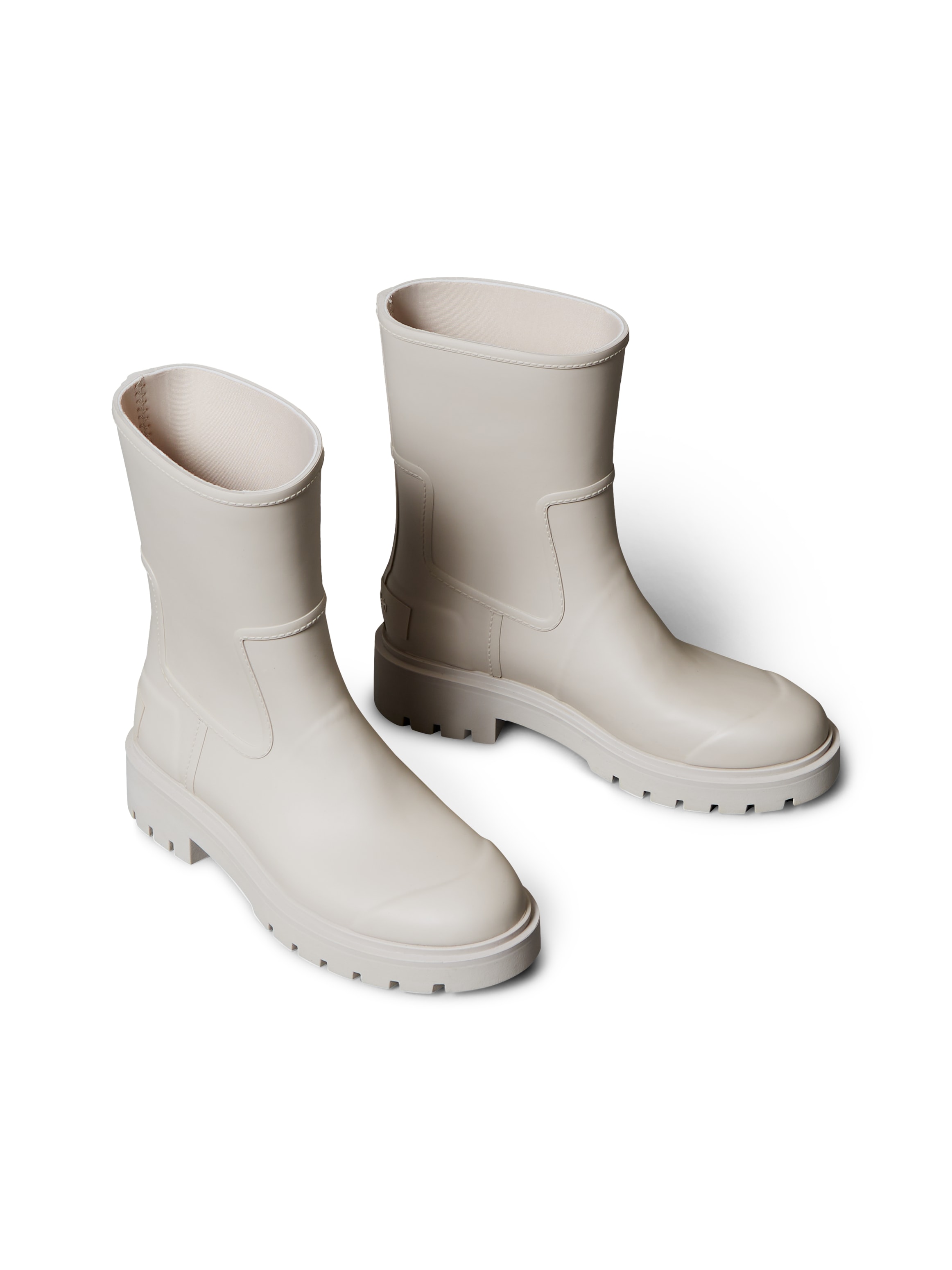 Gummistiefelette CALVIN KLEIN JEANS "MID RAINBOOT RUBBER", Damen, Gr. 40, hellgrau, Gummi, unifarben, Schuhe, Rainboots, Stiefelette, mit Logoschriftzug
