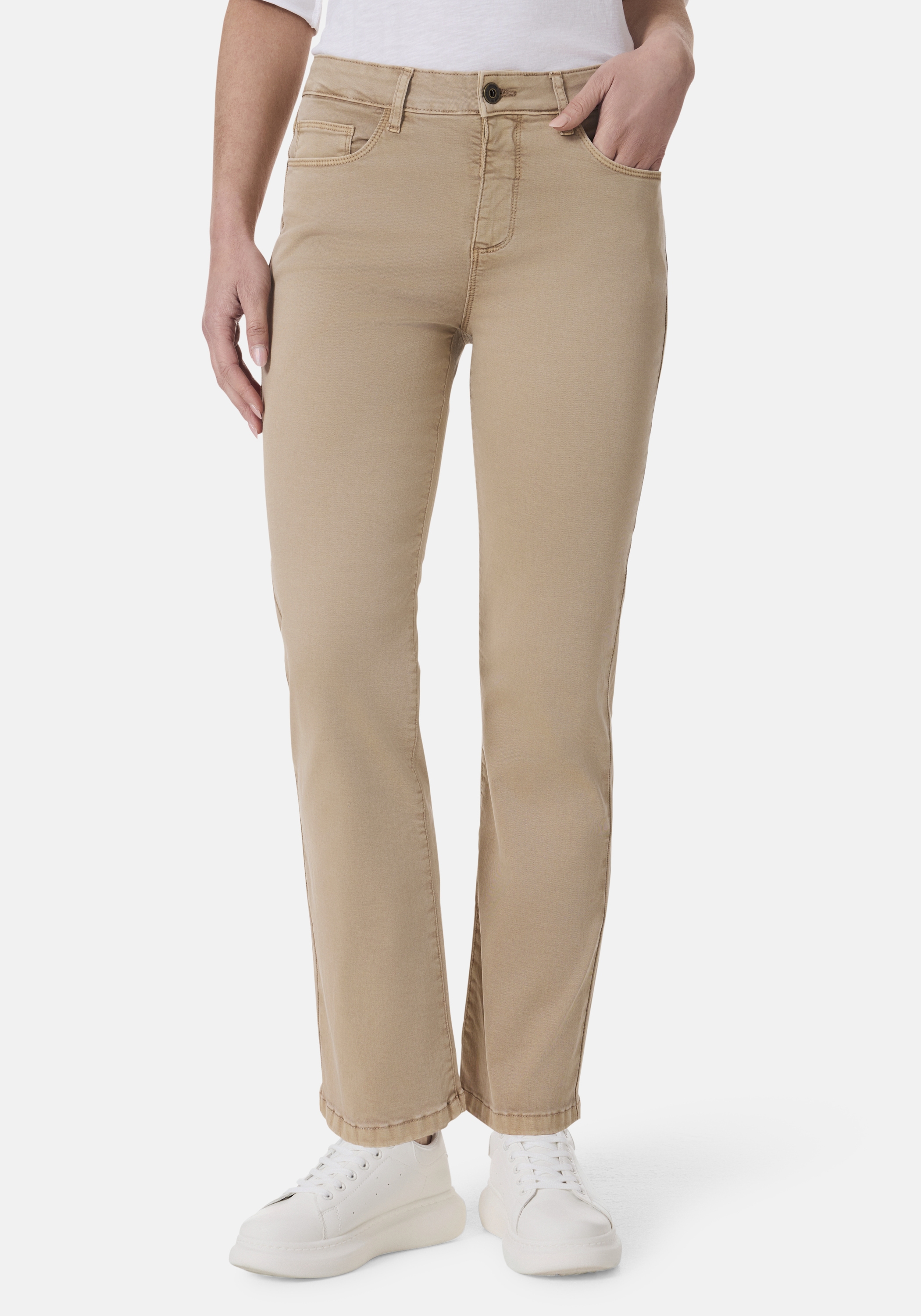 5-Pocket-Jeans STOOKER WOMEN "Zermatt Denim Straight Fit", Damen, Gr. 46, Länge 28, braun (braun ginger), Denim/Jeans, 98% Baumwolle, 2% Elasthan, straight fit lang, Jeans 5-Pocket-Jeans, Straight Fit Casual Clean Wash Denim Jeans für Damen