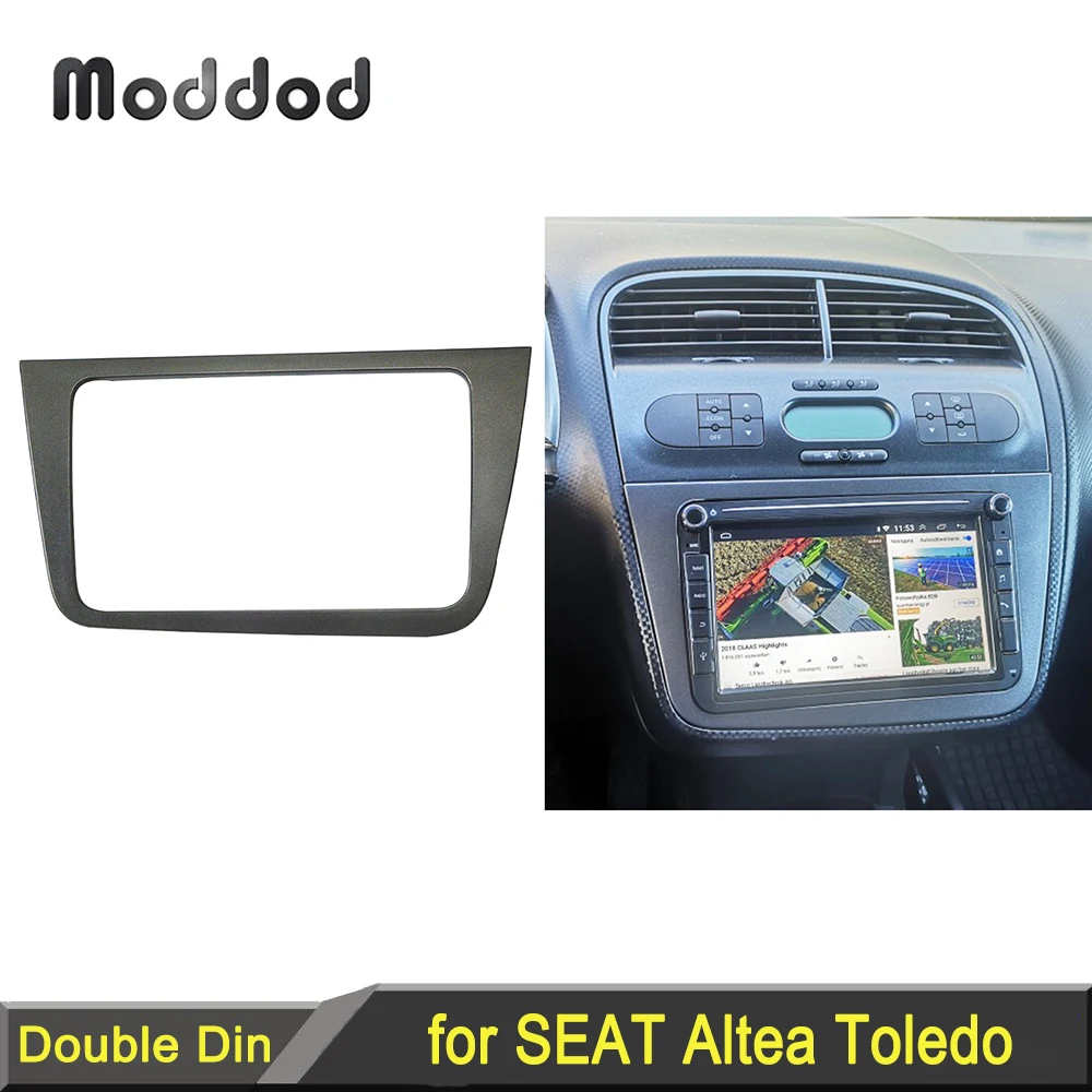 Doppelte 2-Din-Radio-Blende für Seat Altea Toledo LHD Stereo-Player Panel Dash Montage Installation Trim Face Frame Lünette Abdeckung