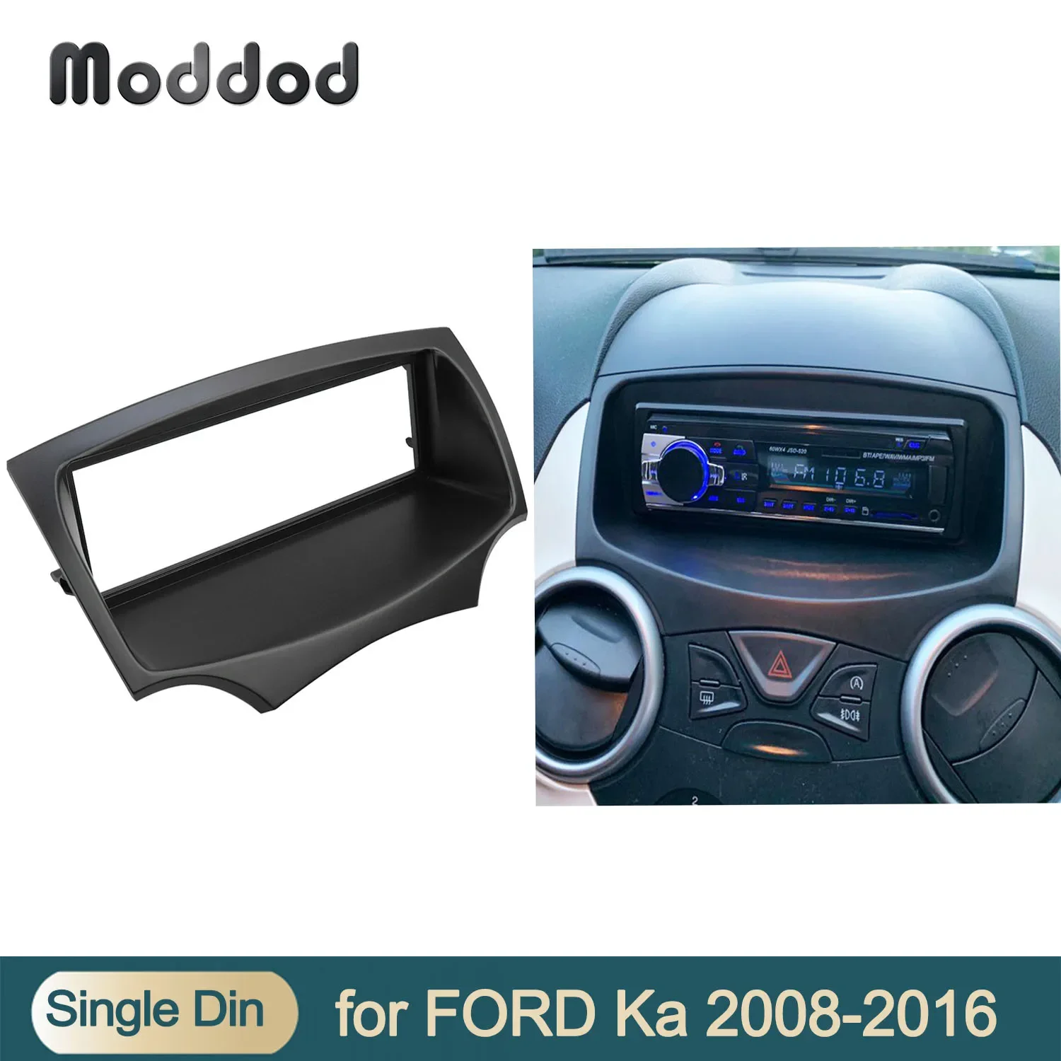 Single One Din Audio Fascia für FORD Ka 2008–2016 Stereo-Radio GPS DVD CD Panel Dash Mount Installation Trim Kit Rahmen Image